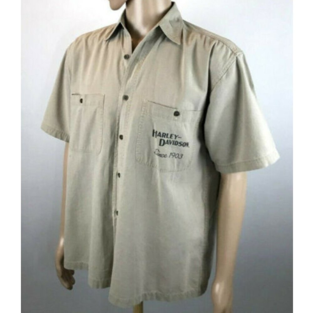 Harley Davidson  Vintage 90 Years Garage Shirt  Sz M
